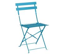 Bolero 2 x Pavement Style Steel Chairs Seaside Blue 800 x 387 x 471 MM mobili