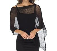 Bolero coprispalle a poncho velato, bolero e coprispalle in rete asimmetrica, poncho e mantelle in maglia, top estivo leggero all'uncinetto, elegante alla moda tinta unita grembiule scavato per le