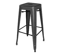 Bolero dl881 giardino in acciaio alta Sgabello, colore: nero (Confezione da 4)