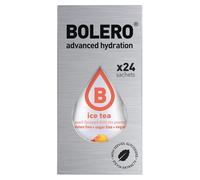 Bolero Drink 24 Bustine 3 gr grammi Sticks Frutta Preparato Polvere Solubile Per Bevanda Fresca in Acqua Prodotto, 72 grammi dolcificato alla stevia (Ice Tea Peach)
