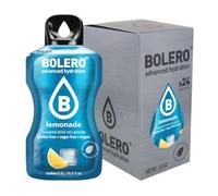 Bolero Drink 24 Bustine 3 gr grammi Sticks Frutta Preparato Polvere Solubile Per Bevanda Fresca in Acqua Prodotto, 72 grammi dolcificato alla stevia (Lemonade)