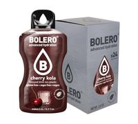 Bolero Drink 24 Bustine 3 gr grammi Sticks Frutta Preparato Polvere Solubile Per Bevanda Fresca in Acqua Prodotto, 72 grammi dolcificato alla stevia (Cherry Kola)
