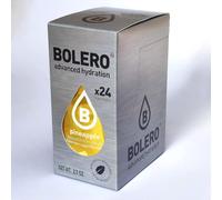 Bolero Drink 24 Bustine 3 gr grammi Sticks Frutta Preparato Polvere Solubile Per Bevanda Fresca in Acqua Prodotto, 72 grammi dolcificato alla stevia (Pineapple)