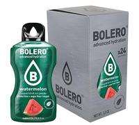 Bolero Drink 24 Bustine 3 gr grammi Sticks Frutta Preparato Polvere Solubile Per Bevanda Fresca in Acqua Prodotto, 72 grammi dolcificato alla stevia (Watermelon)