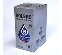 Bolero Drink 24 Bustine 3 gr grammi Sticks Frutta Preparato Polvere Solubile Per Bevanda Fresca in Acqua Prodotto, 72 grammi dolcificato alla stevia (Berry blend)