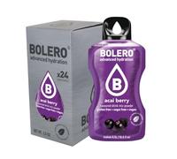 Bolero Drink 24 Bustine 3 gr grammi Sticks Frutta Preparato Polvere Solubile Per Bevanda Fresca in Acqua Prodotto, 72 grammi dolcificato alla stevia (Acai Berry)
