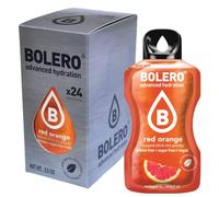 Bolero Drink 24 Bustine 3 gr grammi Sticks Frutta Preparato Polvere Solubile Per Bevanda Fresca in Acqua Prodotto, 72 grammi dolcificato alla stevia (Red Orange)