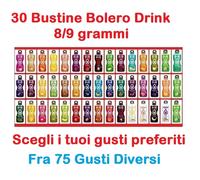 Bolero Drink MIX 30 PZ da 8/9 gr Preparato per Bevande Fruttate 75 Gusti DIVERSI