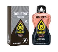 Bolero Energy 6 Bustine Monodose da 7 gr. Gusto Iced Tea Peach, Bevanda Energetica Istantanea Pre Workout Tè alla Pesca, Drink Energy