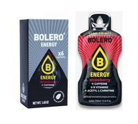 Bolero Energy 6 Bustine Monodose da 7 gr. Strawberry Fragola, Bevanda Energetica Istantanea Pre Workout, Drink Energy