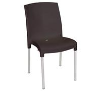 Bolero GJ976 Bistro Side Chair, PP e alluminio, nero (confezione da 4)