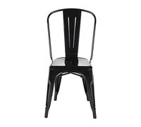 Bolero GL331 laterale Bistro sedie in acciaio, nero (confezione da 4)