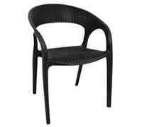 Bolero GR363 rattan Poltrona, PP, avvolgente, colore: Nero (Confezione da 4)