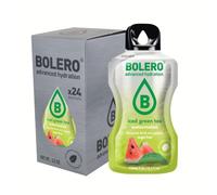 Bolero ICED GREEN TEA WATERMELON 24x3g | Saftpulver ohne Zucker, gesüßt mit Stevia + Vitamin C | geeignet für Kinder, Sportler und Diabetiker | glutenfrei und veganfreundlich | Wassermelonengeschmack