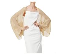 Bolero in chiffon Breathable Oversized Sleeve Shrug Solid Color Fabric Cardigan Shoulder Wrap For Sun Blocking Casual Wear per donna(Shallow khaki)
