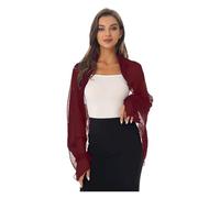 Bolero in chiffon Shawls Summer Beach Women Solid Chiffon Smock Bikini Cover Up Loose Blouse Sunscreen Poncho per donna(Color 13)