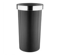Bolero Pattumiera in plastica con coperchio aperto nero, 60 l, per cucina, casa, ufficio, HT462