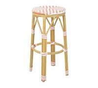 Bolero Set di 2 sgabelli da bar in rattan sintetico stile parigino, colore corallo