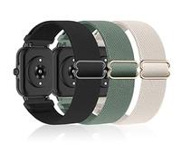 Bolesi Confezione da 3 cinturini elastici in nylon compatibili con Amazfit Bip 6/5/Active Max/Balance 2/1/GTR 4/3 Pro/3/2/2e/47 mm, cinturino di ricambio morbido da 22 mm per Garmin Venu 3/2