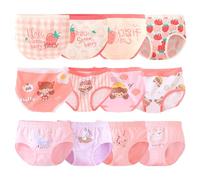 Boletochic 12 Pacchetto Ragazze Biancheria Intima Cotone Ragazze calzonini Pantaloni Morbidi Traspiranti Baby Briefs 2-14 Anni