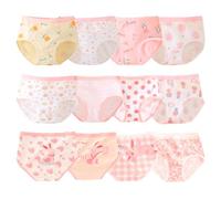 Boletochic 12 Pacchetto Ragazze Biancheria Intima Cotone Ragazze calzonini Pantaloni Morbidi Traspiranti Baby Briefs 2-14 Anni