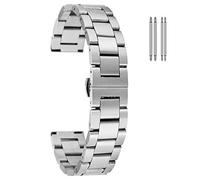 BOLEXA cinturino dell'orologio 18/20/22 mm Argento Solid Band in acciaio inox fibbia a farfalla orologio con 2 coppie Barrette (Color : Silver, Size : 18mm)