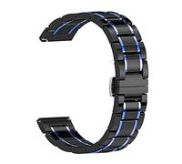 BOLEXA Cinturino dell'orologio 20mm 22mm 24mm Ceramic Band Band Band Match Band for Le Donne Uomo Guarda Le Cinghie di Ricambio (Color : Black Blue, Size : 22mm)