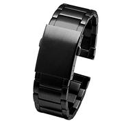 BOLEXA cinturino dell'orologio 22mm 24mm 26mm 28mm 30mm cinturino in acciaio inox per uomo in metallo cinturino in metallo braccialetto (Color : A Black, Size : 24mm)