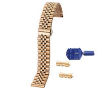 BOLEXA cinturino dell'orologio 2in1 Flat Curved End Semicircle Link Watch Strap 12 13 14 16 17 18 19 20 21 22mm Watch Band Stainless Steel Watchband (Color : Rose Gold, Size : 17mm)