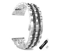 BOLEXA cinturino dell'orologio Watch Band 20mm 22mm Stainless Steel Quick Release Watchband Men Metal Wrist Bracelet (Color : Silver black, Size : 22 mm)