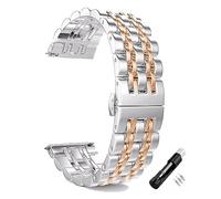 BOLEXA cinturino dell'orologio Watch Band 20mm 22mm Stainless Steel Quick Release Watchband Men Metal Wrist Bracelet (Color : Silver rose gold, Size : 20mm)