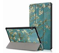 Boleyi Custodia Cover per SamsungGalaxy Tab A7 Lite Pollici, Ultra Lightweight Pelle con Funzione di Stand Flip Copertina Smart Case Cover,Fiore di Albicocca