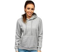 BOLF Donna Felpa con Cappuccio Maglia Manica Lunga Classica Hoodie Tempo Libero Sport Fitness Outdoor Basic Casual Style W02B Grigio L [A1A]