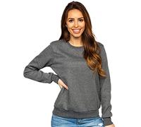 BOLF Donna Felpa Senza Cappuccio Maglia Manica Lunga Tempo Libero Sport Fitness Outdoor Basic Casual Style W01 Grafite XL [A1A]