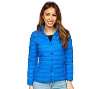 BOLF Donna Giacca mezza stagione Trapuntata Giubbino Piumino Cappuccio Cerniera a zip Tempo libero Sport Fitness Outdoor Basic Casual Style 1141 Azzurro(chiaro) M [D4D]