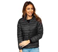 BOLF Donna Giacca mezza stagione Trapuntata Giubbino Piumino Cappuccio Cerniera a zip Tempo libero Sport Fitness Outdoor Basic Casual Style 1141 Nero XL [D4D]