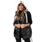 BOLF Donna Gilet mezza stagione Autunnale Primaverile Trapuntato Cappuccio a zip Piumino Cerniera lampo Tempo libero Sport Fitness Basic Outdoor Style 16M9115 Nero XL [U1U]