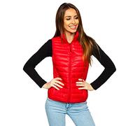 BOLF Donna Gilet mezza stagione Autunnale Primaverile Trapuntato Collo alto a zip Piumino Cerniera lampo Tempo libero Sport Fitness Basic Outdoor Style B2705 Rosso XL [U1U]