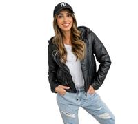BOLF Donna Giubbotto invernale con cappuccio isolato Caldo inverno Autunno Tempo libero Stile Casual all'aperto quotidiano B8187 Nero XXL [D4D]