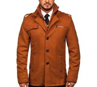 BOLF Uomo Cappotto Doppiopetto Impermeabile Doppia Collo alto Autunnale con Cintura Lungo Tempo libero Giacca lunga Elegante Outdoor Style 8856 Camel L [4D4]