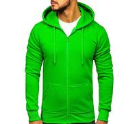 BOLF Uomo Felpa con Cappuccio Maglia a Zip Manica Lunga Classica Hoodie Tempo Libero Sport Fitness Outdoor Basic Casual Style 2008A Verde(Chiaro) M [1A1]