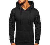 BOLF Uomo Felpa con Cappuccio Maglia Manica Lunga Classica Hoodie Tempo Libero Sport Fitness Outdoor Basic Casual Style 2009 Nero XL [1A1]