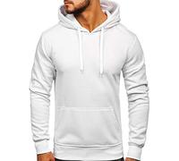 BOLF Uomo Felpa con Cappuccio Maglia Manica Lunga Classica Hoodie Tempo Libero Sport Fitness Outdoor Basic Casual Style 2009 Bianco XXL [1A1]