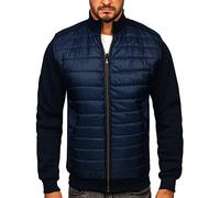BOLF Uomo Giacca Mezza Stagione Giubbino Bomber Giacca Aviatore Da Baseball Collo Alto Cerniera Antivento Primaverile Sportiva Outdoor Quotidiana Stile Casual 146307 Blu L [4D4]