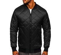 BOLF Uomo Giacca Mezza Stagione Giubbino Bomber Giacca Aviatore Da Baseball Collo Alto Cerniera Sportiva Outdoor Quotidiana Stile Casual MY-01 Nero M [4D4]