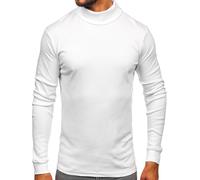 BOLF Uomo Maglione Maglia Pullover Dolcevita Maglioncino Collo Alto Longsleeve Classic Outdoor Casual Style 535 Bianco XXL [5E5]
