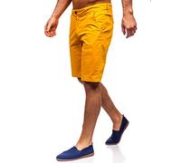 BOLF Uomo Pantaloncini Corti Bermuda Sportivi Pantaloni per Il Tempo Libero Eleganti in Tessuto Estivi Chino Casual Street Style 1140 Giallo S [7G7]