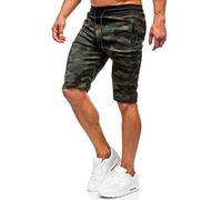 BOLF Uomo Pantaloni Sportivi Corti da Uomo con Stampa a Motivi Bermuda da Allenamento da Calcio Fitness Corti Sportivi Sportivi Elasticizzati Tempo Libero Street Style HL9217 Khaki L [7G7]