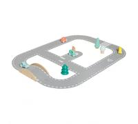 Janod Veicoli Bolid Legno FSC-Giocattolo Prima Infanzia-Circuito in Feltro + 4 Vetture + 5 Accessori-dai 2 Anni, J04631, Multicolore