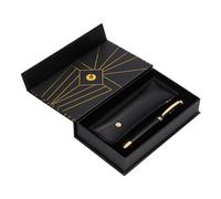 BOLIGRAFO E ASTUCCIO BELIUS SOIREE COLORE NERO E ORO INCHIOSTRO BLU SCATOLA DI DESIGN